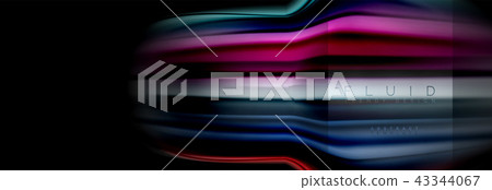 Rainbow fluid abstract shapes, liquid colors design, colorful marble or plastic wavy texture 43344067
