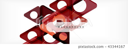 Geometric background, circles and triangles shapes banner. Illustration for business brochure or 43344167
