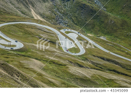 Alpine valley, high mountain roads 43345099
