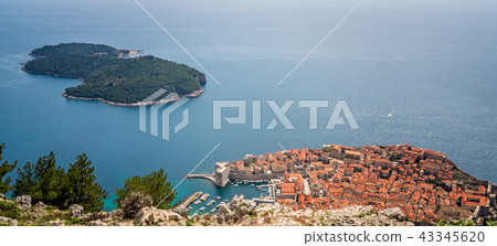 Dubrovnik Old Town seen from above Dubrovnik Old Town seen from above 43345620