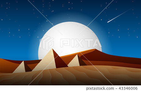desert night landscape scene 43346006