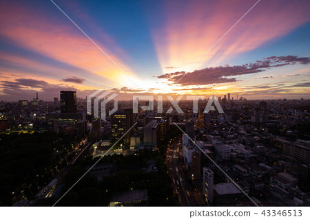 [Tokyo, sunset] twilight ray 43346513