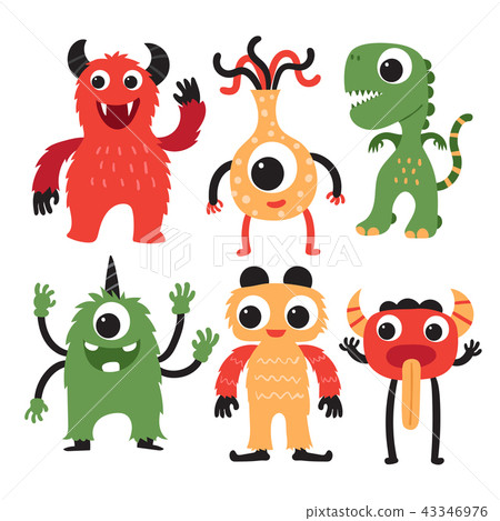 Set Of Monsters Isolated On White Background Stock Illustration - Download  Image Now - Monster - Fictional Character, Cartoon, Characters - iStock