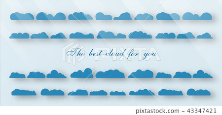 Set of the best cloud isolated on blue background Set of the best cloud isolated on blue background 43347421