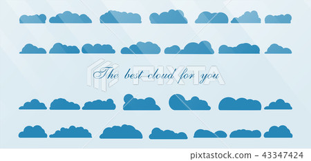 Set of the best cloud isolated on blue background Set of the best cloud isolated on blue background 43347424