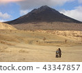 Aso mountain and mother and daughter in the winter, lower right 43347857