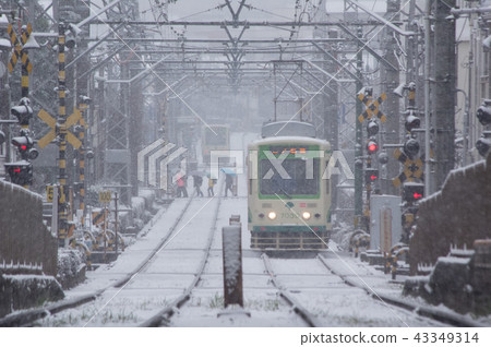 Tokyo snow scene Tokyo snow scene 43349314