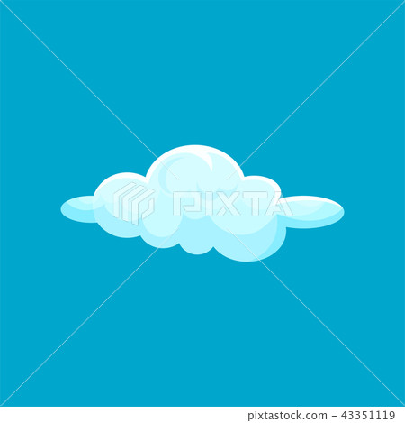Cartoon Icon Of Small Light Blue Flying Cloud Stock Illustration