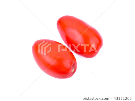 Plum tomatoes on white background 43351203
