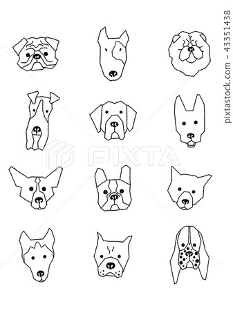 Dog breed monochrome vertical Dog breed monochrome vertical 43351438