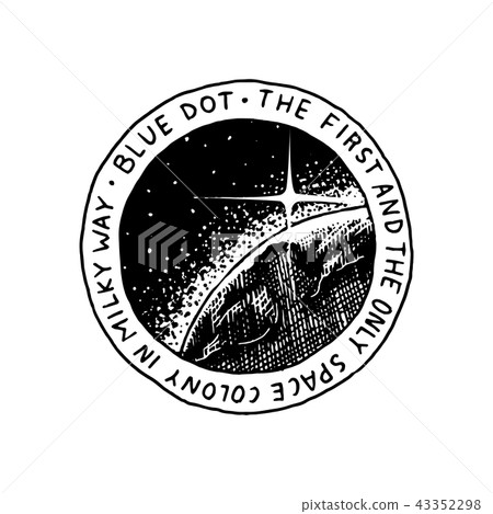 Mission of Mars logo. Exploration of the astronomical galaxy and Space. Adventure for the Spaceman 43352298