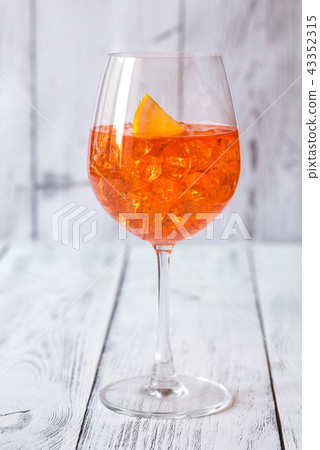 Glass of Aperol Spritz cocktail Stock Photo by Alex9500