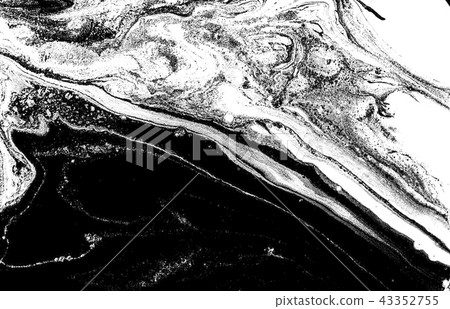 Marble abstract artwork texture. Black and white wave pattern. 43352755