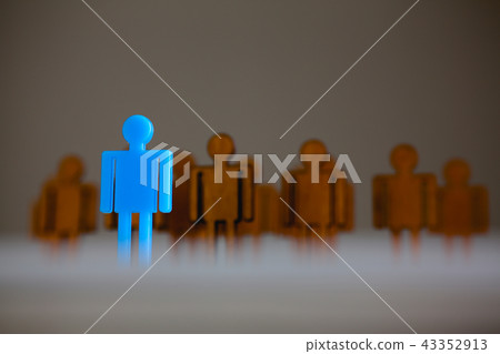 Little plastic blue toy figure stand out 43352913