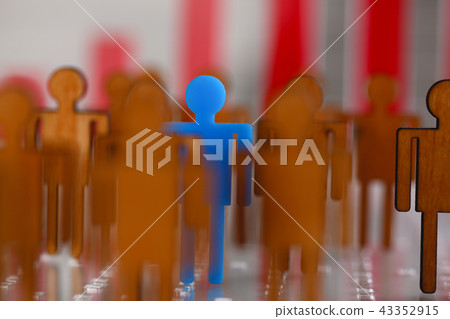 Little plastic blue toy figure stand out 43352915