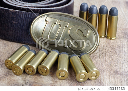 US Belt Buckle Civil War with revolver cartridges US Belt Buckle Civil War with revolver cartridges 43353283