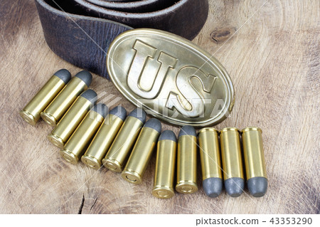 US Belt Buckle Civil War with revolver cartridges 43353290