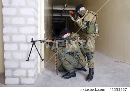 insurgents with AK 47 ang RPD gun insurgents with AK 47 ang RPD gun 43353367