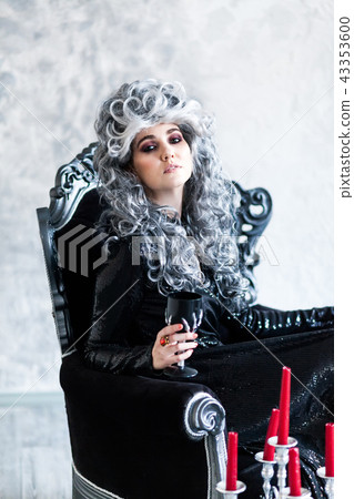 Halloween Witch in Black Dress Halloween Witch in Black Dress 43353600