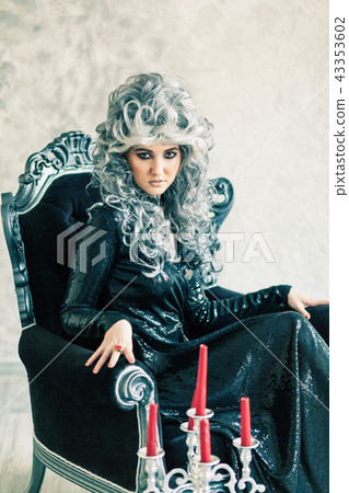 Halloween Witch in Black Dress Halloween Witch in Black Dress 43353602