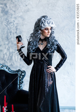 Halloween Witch in Black Dress Halloween Witch in Black Dress 43353605