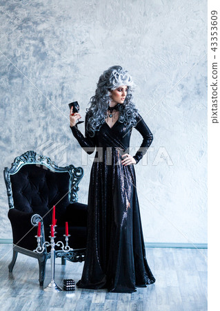 Halloween Witch in Black Dress Halloween Witch in Black Dress 43353609