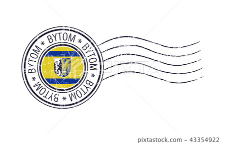 Bytom city grunge postal rubber stamp 43354922