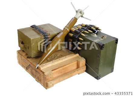box of ammunition with rocket-propelled grenade 43355371