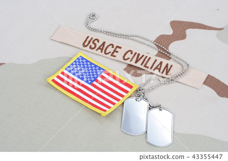 USACE CIVILAN branch tape with dog tags 43355447