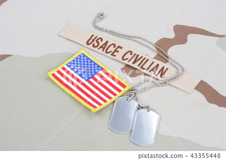 USACE CIVILAN branch tape with dog tags 43355448