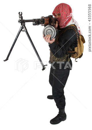 mujahid with machine gun mujahid with machine gun 43355568