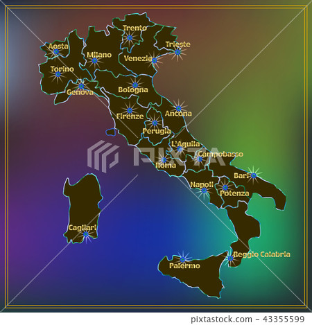 Italy map illustration. Italy map illustration. 43355599