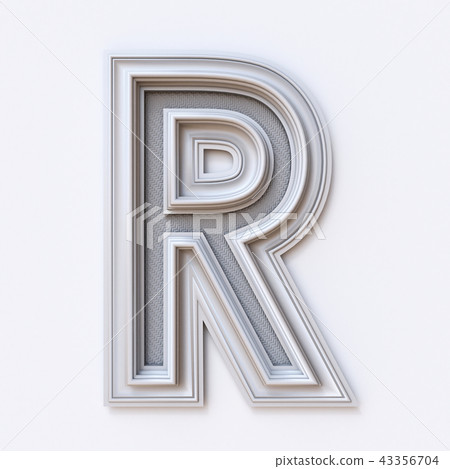 White picture frame font Letter R 3D - Stock Illustration [43356704 ...