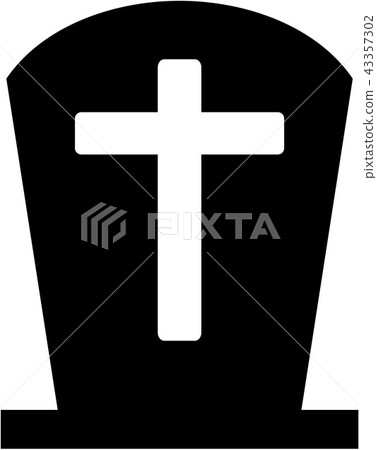 Grave icon with cross 43357302