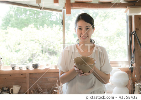 Female pottery work Female pottery work 43358432