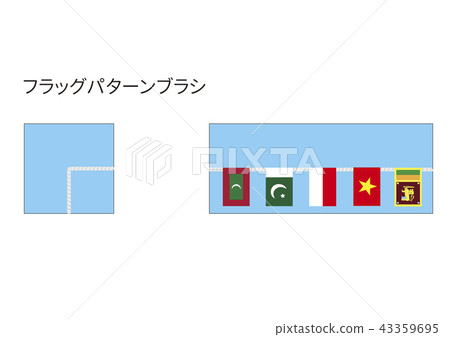 Asian flag pattern brush 43359695