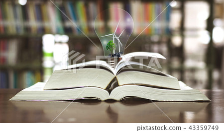 Ecology concept electrical energy clean on library Ecology concept electrical energy clean on library 43359749