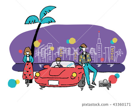 80's youth and open cars 43360171