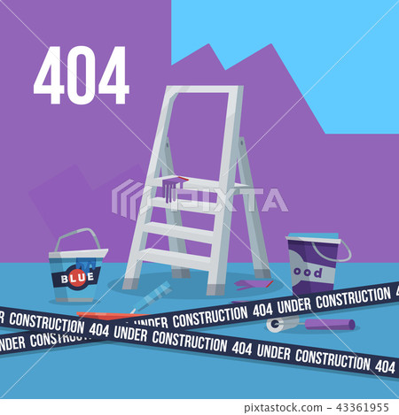 404 mistake and ladder with tools 43361955