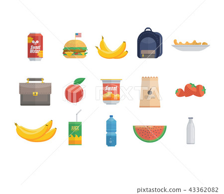 Assortment of food icons Assortment of food icons 43362082