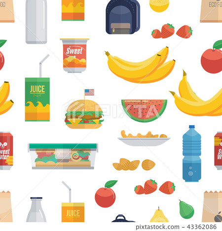Tasty lunch food pattern Tasty lunch food pattern 43362086