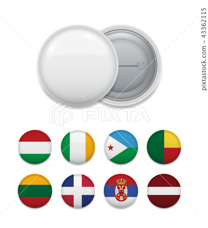 Clip badge and world flags Clip badge and world flags 43362115