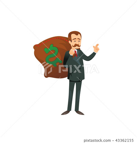 Entrepreneur character with sack of money - Stock Illustration ...
