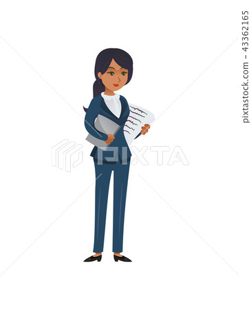 Successful black businesswoman with papers 43362165