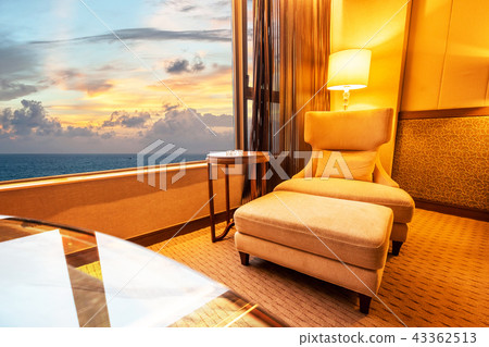 Sofa in living room with beautiful sea view Sofa in living room with beautiful sea view 43362513