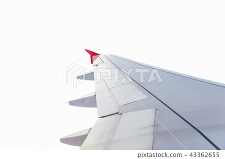 Airplane wing on white background Airplane wing on white background 43362655
