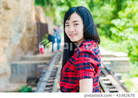 Beautiful asian women smiling green park outdoor Beautiful asian women smiling green park outdoor 43362670