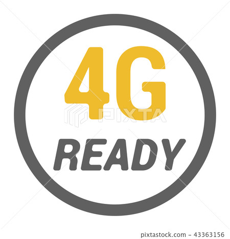 4g sticker with READY word and signal level dots-插圖素材 [43363156] - PIXTA圖庫