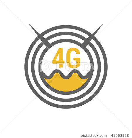 Unusual flat 4g sticker icon with geometric design - Stock Illustration ...