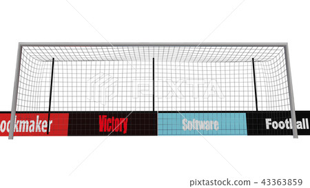 Empty soccer goal on white background. 3D render 43363859